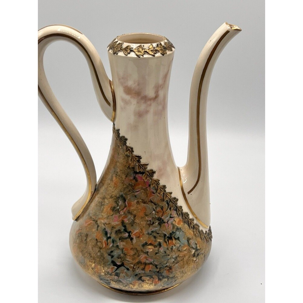 Antique Doulton Burslem Art Nouveau Gilt Ewer Pitcher, Late Victorian c.1890s